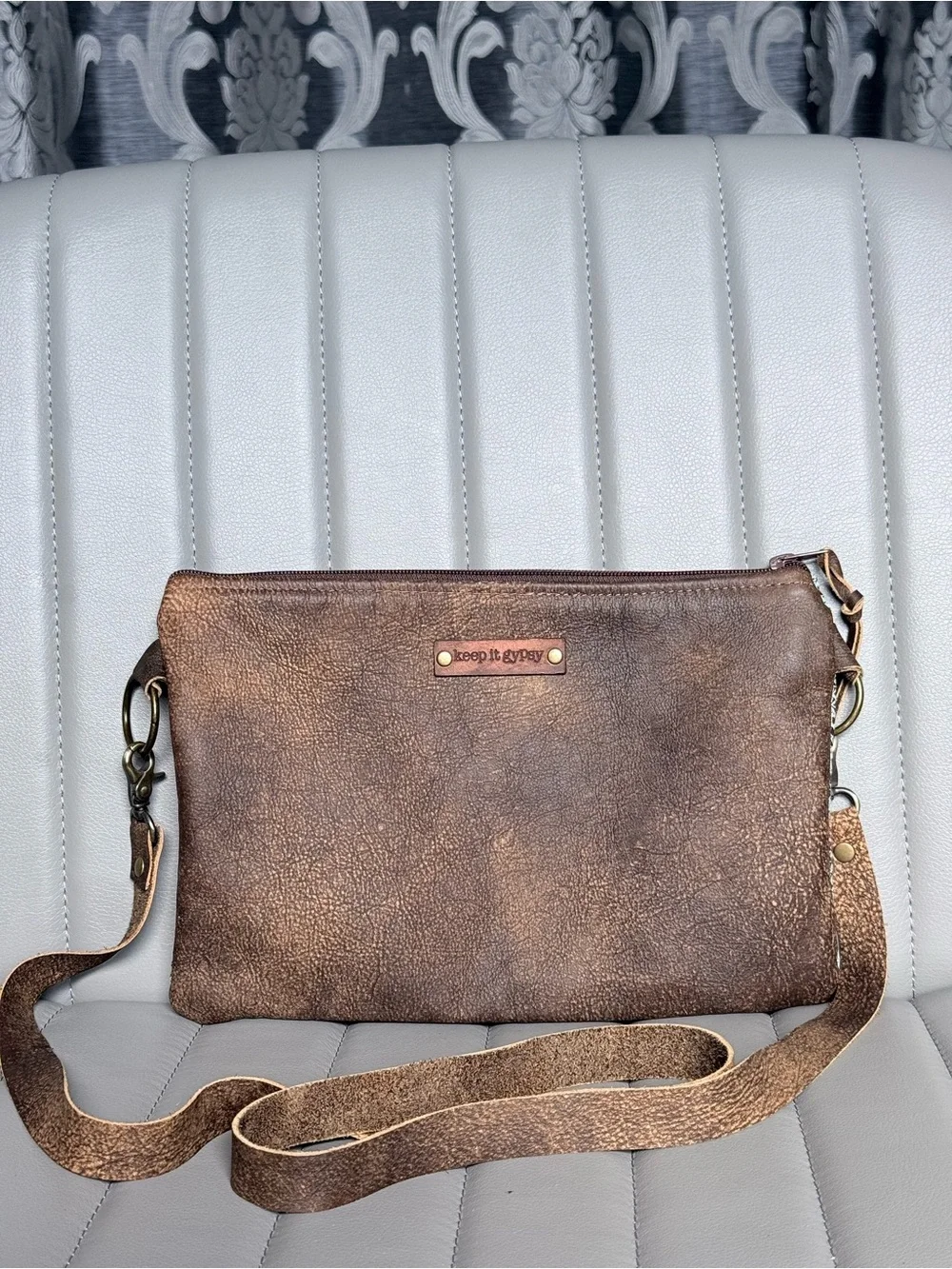 Keep it Gypsy Western Luxury Crossbody Bag Gucci Detail Upcycled Cowhide Leather